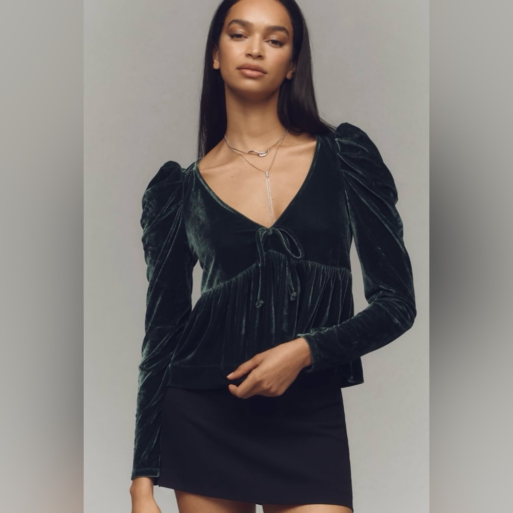 Maeve Velvet Babydoll Top